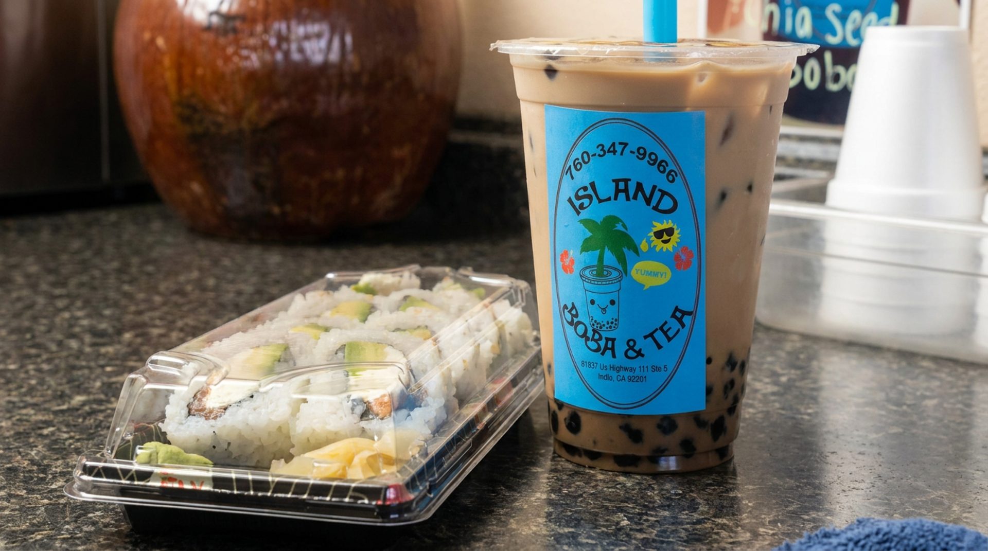 Boba, sushi and poke
